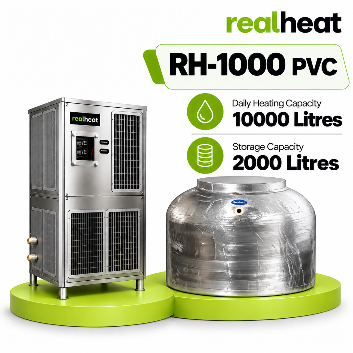 Realheat Heat Pump Water Heater for upto 200 people - RealHeat RH-1000S