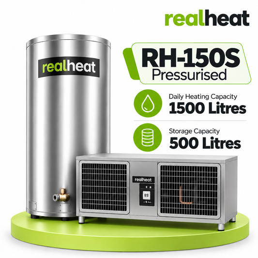 Realheat Heat Pump Water Heater for upto 30 people - RealHeat RH-150S