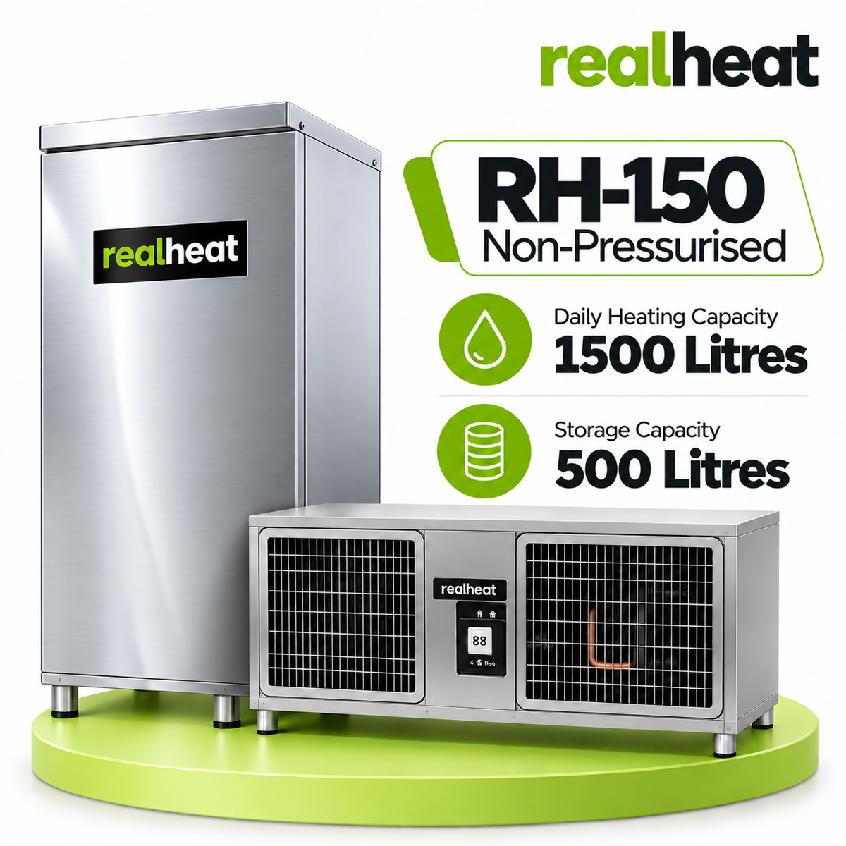 Realheat Heat Pump Water Heater for upto 30 people - RealHeat RH-150S