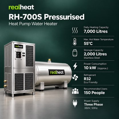 Realheat Heat Pump Water Heater for upto 150 people - RealHeat RH-700S