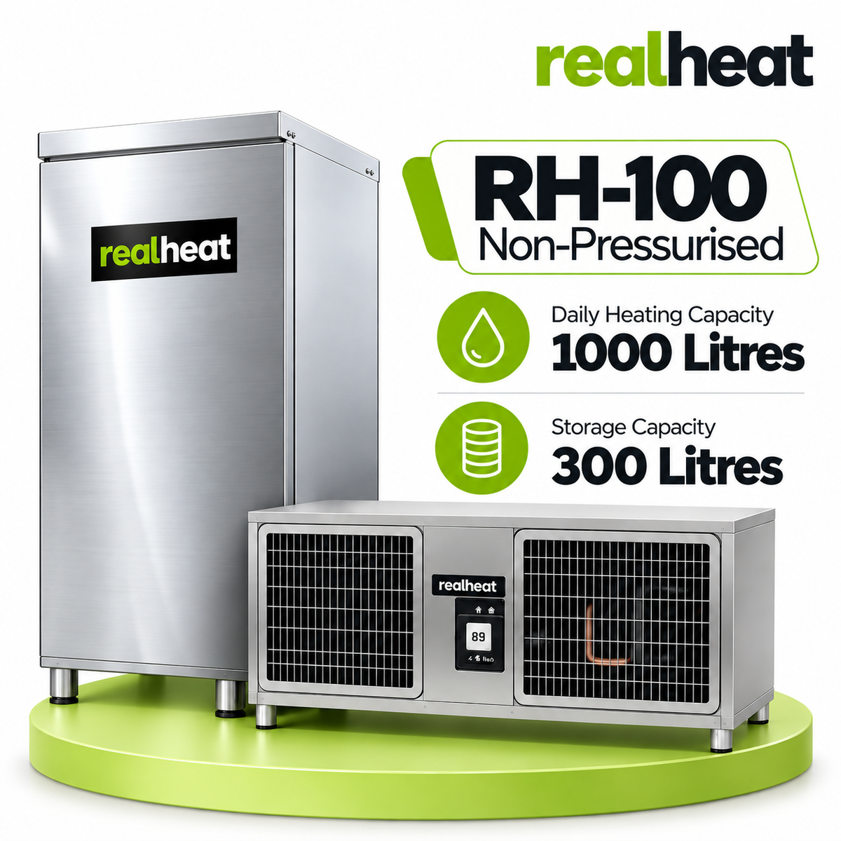 Realheat Heat Pump Water Heater for upto 12 people - RealHeat RH-100S