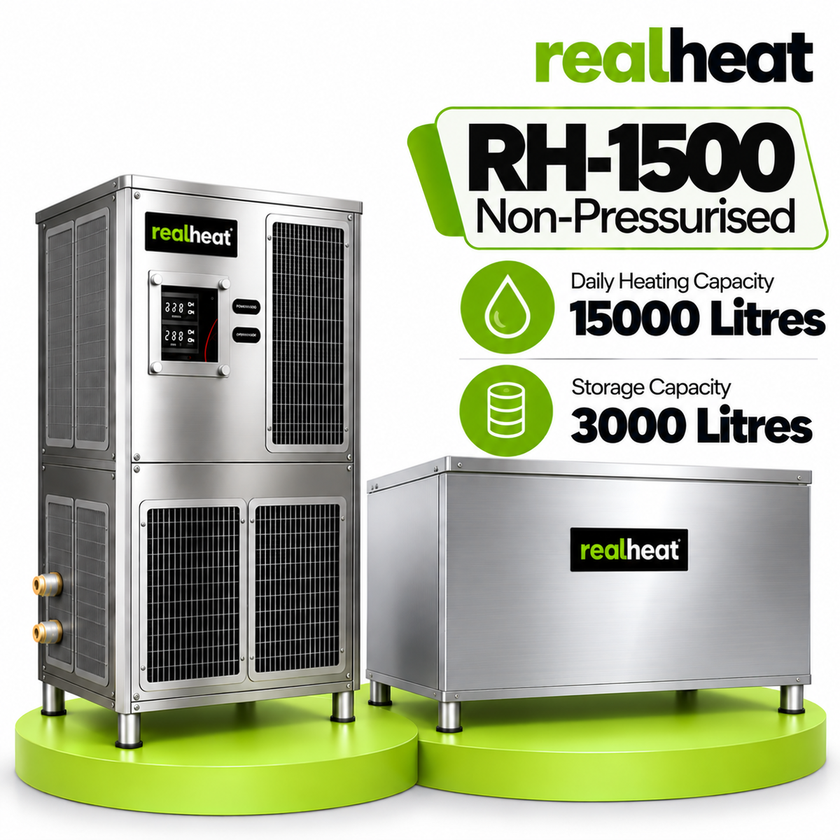 Realheat Heat Pump Water Heater for upto 300 people - RealHeat RH-1500S