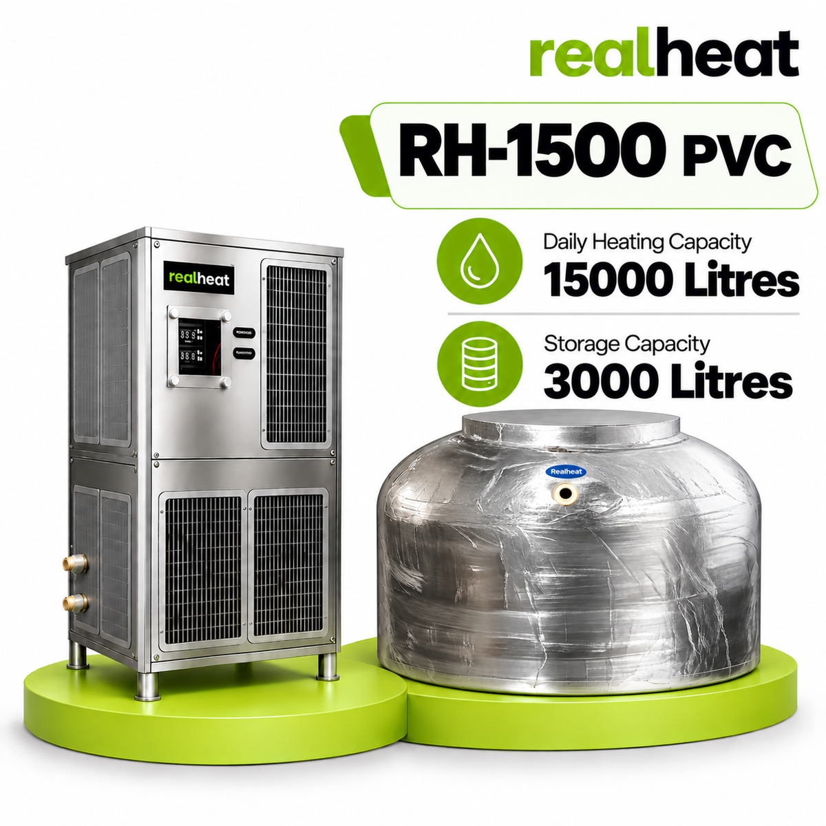 Realheat Heat Pump Water Heater for upto 300 people - RealHeat RH-1500S