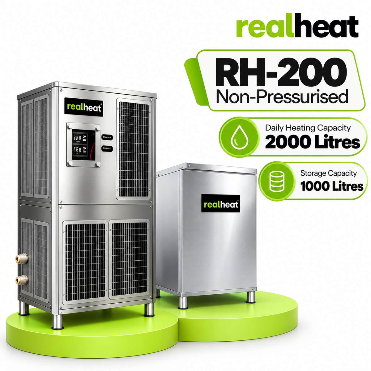 Realheat Heat Pump Water Heater for upto 40 people - RealHeat RH-200S
