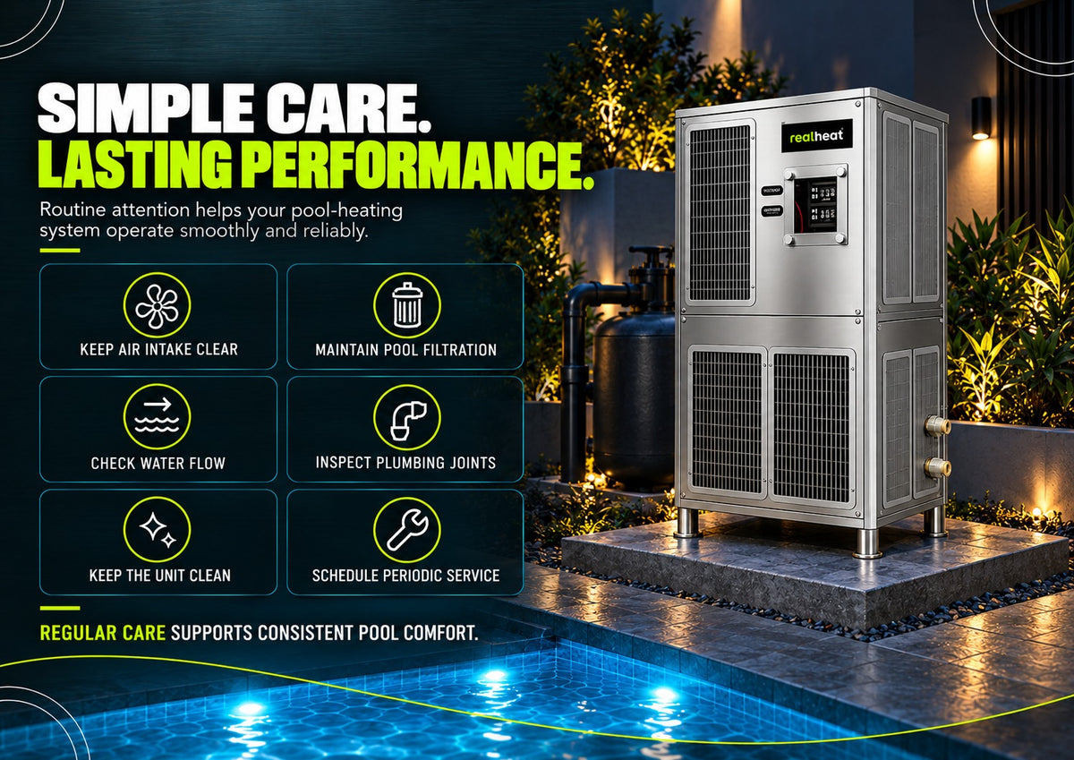 Realheat Heatpump for Heated Swimming Pool - All Weather Swimming Pool